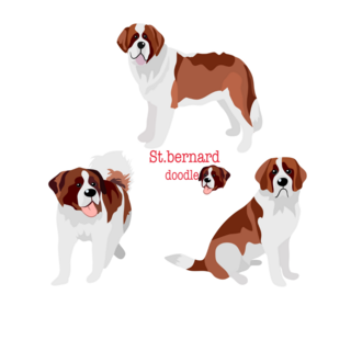 Bernard Dog Doodle Sticker