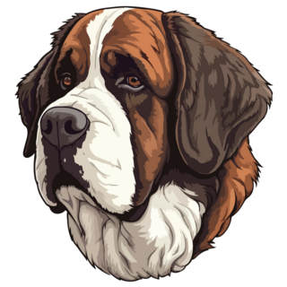 Bernard Dog Head Sticker