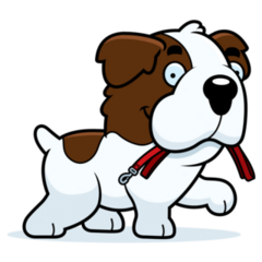 Bernard Holds Leash Sticker