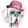 Bernard Pink Hat Sticker