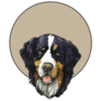 Bernese Mountain Circle Sticker