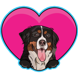 Bernese Mountain Dog Heart Sticker