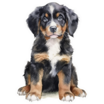 Bernese Puppy Watercolor Sticker