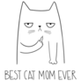 Best Cat Mom Ever Lettering Middle Finger Sticker