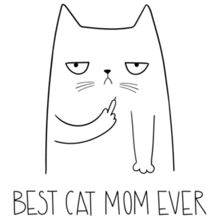 Best Cat Mom Ever Lettering Middle Finger Sticker