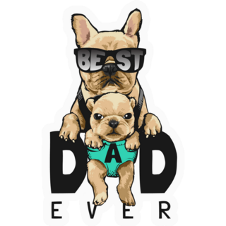 Best Dad Ever Frenchie Sticker 