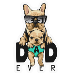 Best Dad Ever Frenchie Sticker 