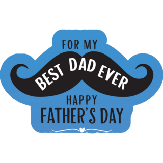 Best Dad Ever Mustache Sticker