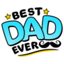 Best Dad Ever Mustache Sticker