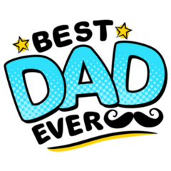 Best Dad Ever Mustache Sticker