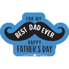 Best Dad Ever Mustache Sticker