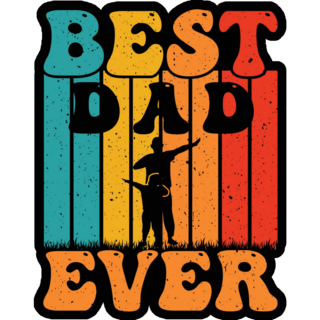 Best Dad Ever Retro Fathers Day Sticker