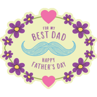 Best Dad Mustache Sticker