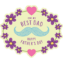 Best Dad Mustache Sticker