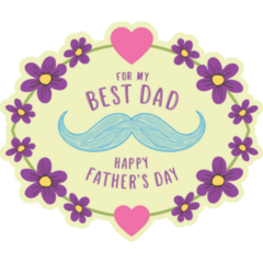 Best Dad Mustache Sticker