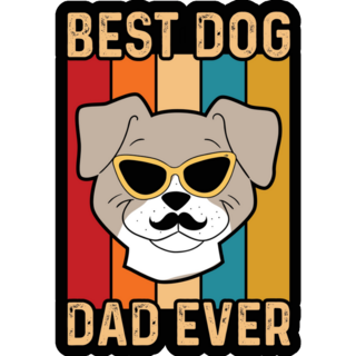 Best Dog Dad Ever Cool Sticker