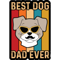 Best Dog Dad Ever Cool Sticker