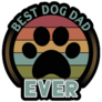 Best Dog Dad Ever Paw Print Sticker