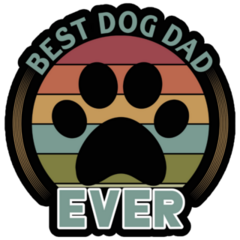 Best Dog Dad Ever Paw Print Sticker