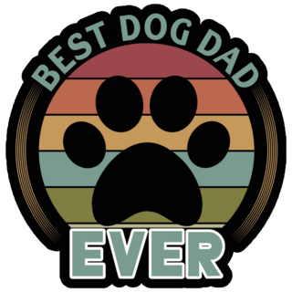 Best Dog Dad Ever Paw Print Sticker