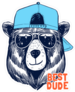Best Dude Cool Bear Sticker