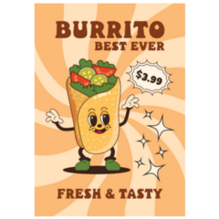 Best Ever Burrito In Groovy Sticker