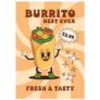 Best Ever Burrito In Groovy Sticker