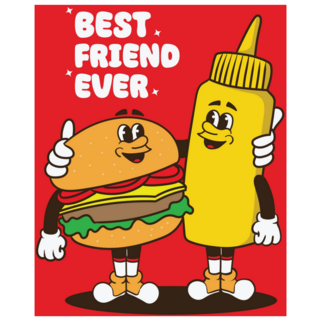 Best Friend Ever Burger & Mustard Sticker