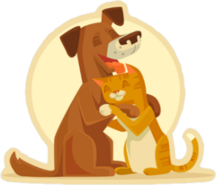 Best Friends Cat And Dog Sticker