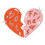Best Friends Heart Pendant Y2k Style Sticker