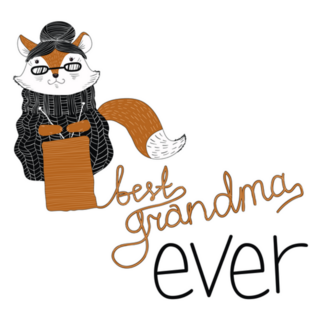 Best Grandma Ever Cute Knitting Fox Sticker