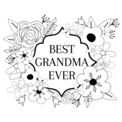 Best Grandma Ever Flower Lettering Sticker