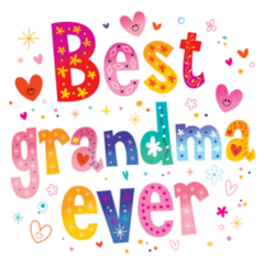 Best Grandma Ever Happy Floral Colorful Lettering Sticker
