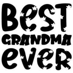 Best Grandma Ever Star Lettering Sticker