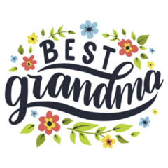 Best Grandma Hand Drawn Floral Lettering Sticker