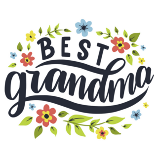Best Grandma Hand Drawn Floral Lettering Sticker