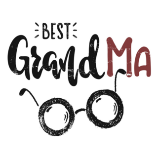 Best Grandma Hand Drawn Lettering Glasses Sticker 