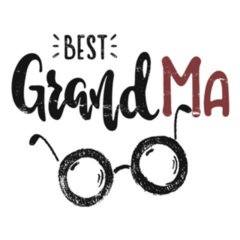 Best Grandma Hand Drawn Lettering Glasses Sticker 