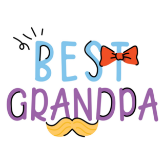 Best Grandpa Doodle Lettering Sticker