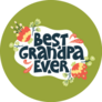 Best Grandpa Ever Bright Typography Sticker