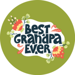 Best Grandpa Ever Bright Typography Sticker