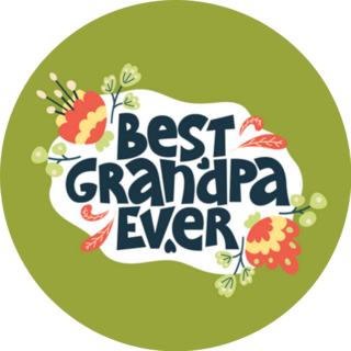 Best Grandpa Ever Bright Typography Sticker