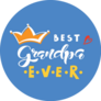 Best Grandpa Ever Lettering Blue Sticker