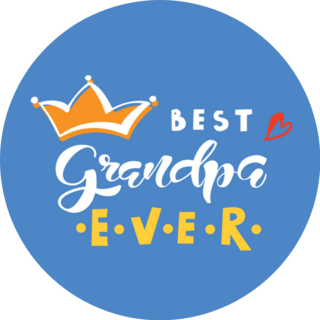 Best Grandpa Ever Lettering Blue Sticker
