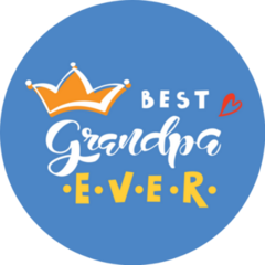 Best Grandpa Ever Lettering Blue Sticker