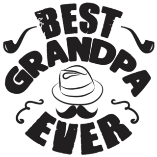 Best Grandpa Ever Mustache Lettering Sticker