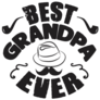 Best Grandpa Ever Mustache Lettering Sticker