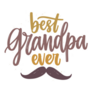 Best Grandpa Ever Mustache Lettering Sticker