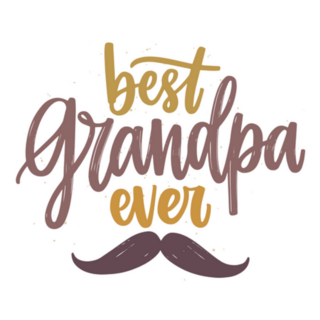 Best Grandpa Ever Mustache Lettering Sticker