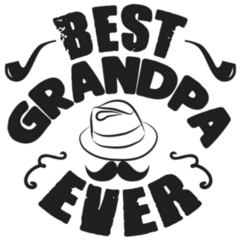 Best Grandpa Ever Mustache Lettering Sticker